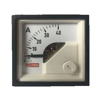 Analogový panelový ampérmetr, výška výřezu: 45mm, max. hodnota: 40 (Input, Scale)A AC, šířka výřezu: 45mm, přesnost