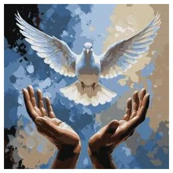 Set školních potřeb Malowanie po numerach - Dłonie dobroci 40x40cm