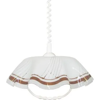 Prezent LYRA závěsné stahovací svítidlo 1x E27 60W bez zdroje 40cm kulaté IP20, bílo-hnědé SKL000389462