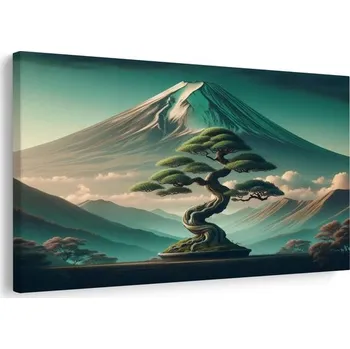 Obraz Dovido Obraz bonsaj a hora v japonském stylu