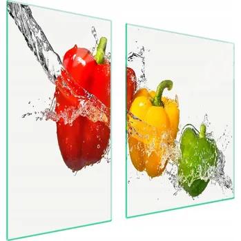 Obraz Skleněná ochranná deska na sporák 90x52 Paprika