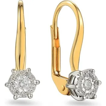 Náušnice Briliantové náušnice z kombinovaného zlata IZBR040N + dárkové balení LUXUS zdarma