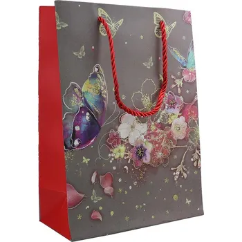 Dárková krabička Pro Háčkování Dárková taška s glitry 18x24X8,5 cm motýl