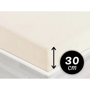 Prostěradlo Froté napínací prostěradlo na vysokou matraci FR-002 Smetanové 90 x 220 - výška 30 cm