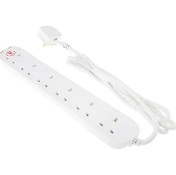 Napájecí kabel Prodlužovací kabel, délka kabelu: 2m 6 zásuvek Bílá Typ G – britská Ano Prodlužovací kabel