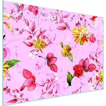 Obraz Skleněná ochranná deska na sporák 70x52 Květina