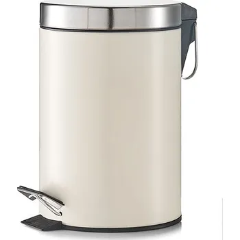 ZELLER Koupelnový odpadkový koš kovový 3 l krémový 17 × 26 cm