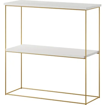 Konferenční stolek ADRK Konzolový stolek TONI G-WM 80, bílá mat/zlatá