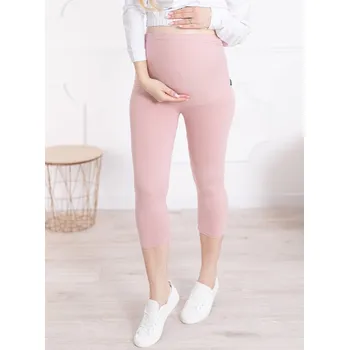 FMM 3/4 těhotenské legíny Basic pudrově růžové bavlněné Velikost: M