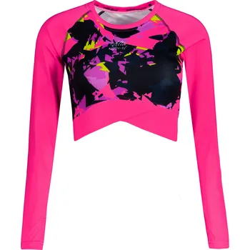 Dámská móda Dámský funkční crop top premium ALTISPORT VOJ/ALW110TR04 RŮŽOVOČERNÁ S