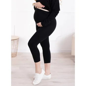 FMM 3/4 těhotenské legíny Basic černé bavlněné Velikost: L