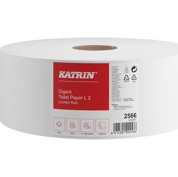 Toaletní papír Toaletní papír Jumbo Katrin, 2vrstvý, celulóza 28 cm, L2 (2566), 6 x 250 m