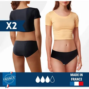 Dámské plavky PLIM UNDERWEAR Dívčí menstruační plavky - Vysoká absorpce, 2 ks 16 LET ČERNÁ