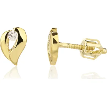 Náušnice Diante Zlaté náušnice s bílým kamenem 31507478