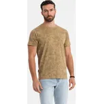 Ombre Clothing Pánské tričko s krátkým rukávem Giorgiou olivová M V3 OM-TSFP-0223
