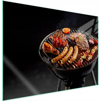 Obraz Skleněná ochranná deska na sporák 70x52 Grill