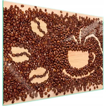 Obraz Skleněná ochranná deska na sporák 70x52 Káva