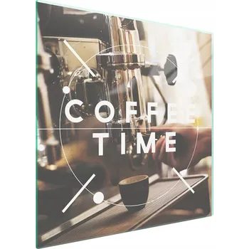 Obraz Skleněná ochranná deska na sporák 50x52 Káva