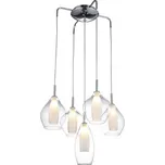 Azzardo Amber Milano 5 závěsné svítidlo 5x G9 40W bez zdroje 50cm kulaté IP20, čiré/opálové sklo