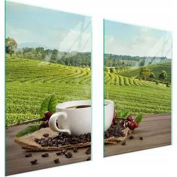 Obraz Skleněná ochranná deska na sporák 65x52 Káva