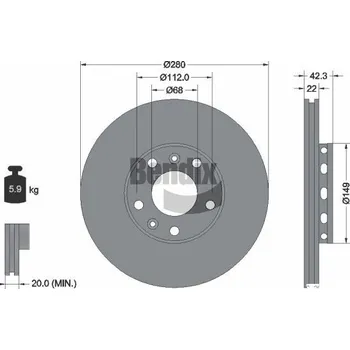 Brzdový kotouč Brzdový kotouč BENDIX Braking BDS1930