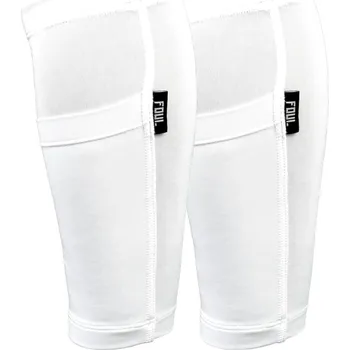 Hokejový chránič holeně FOUL Fotbalové návleky na chrániče s kapsou FOUL bílé M
