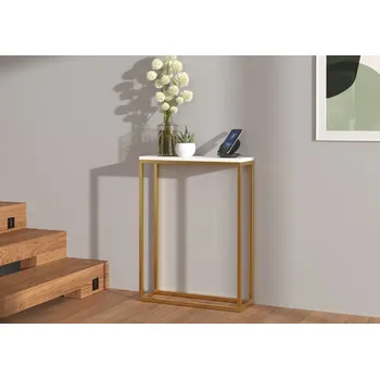 Konferenční stolek ADRK Konzolový stolek LUCAS G-W 60, bílá/zlatá