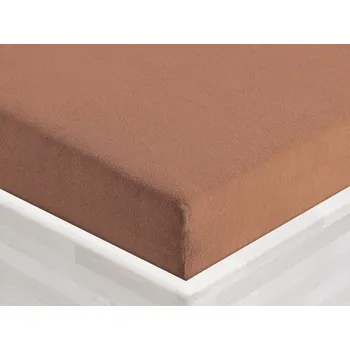 Prostěradlo Froté napínací prostěradlo FR-023 Oříškově hnědé 140 x 200 - výška 20 cm
