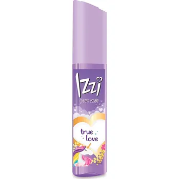 Tělový sprej Yardley IZZI - True Love Tělová mlha se svěží vůní pro mladé dívky, 100 ml