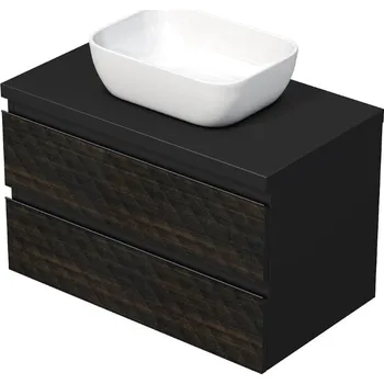 Koupelnový nábytek SAT Koupelnová skříňka s krycí deskou SAT Cube Way 80x47,5x46 cm hnědá mat CUBE3D46802ZHKD CUBE3D46802ZHKD