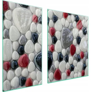 Obraz Skleněná ochranná deska na sporák 90x52 Kámen