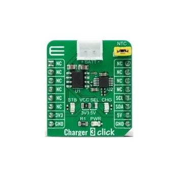 Nabíječka baterií Vývojová sada pro řízení napájení, Charger 3 Click, Nabíječka baterií, MikroElektronika