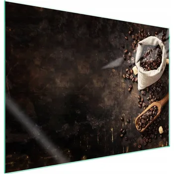 Obraz Skleněná ochranná deska na sporák 70x52 Káva