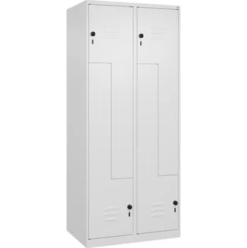 Šatní skříň Šatní skříň Cabo C+P, dveře Z, 2 oddíly pro 4 osoby, 820 x 510 x 1850 mm, bílá