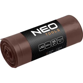 Pytle na odpadky NEO TOOLS Pytle na odpad 120l, hnědé, 35my, 10ks
