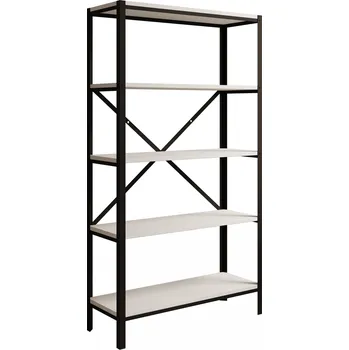 ADRK Regál na knihy RENE BWM 80, bílá mat/černá