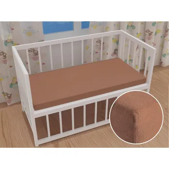 Prostěradlo Dětské froté napínací prostěradlo do postýlky FR-023 Oříškově hnědé 60 x 120 x 10 cm - do postýlky