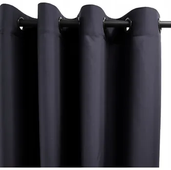 Obraz ZÁVĚSY DO OBÝVÁKU NA KOLEČKÁCH 140x315 TMAVĚ ŠEDÉ PANAMA NA MÍRU