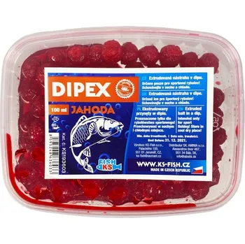 Návnadová surovina KS Fish Nástraha Dipex 100ml Jahoda