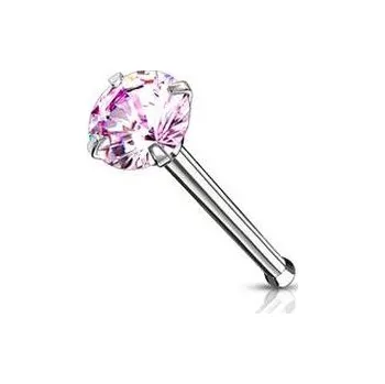 Piercing N0132P-025 Piercing do nosu - růžový zirkon