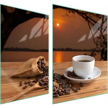 Obraz Skleněná ochranná deska na sporák 70x52 Káva