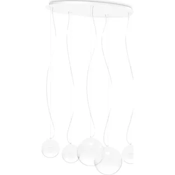 Ideal Lux MAPA CLEAR SP5 závěsné svítidlo, E27 max 1 x 42W, IP20, opálové