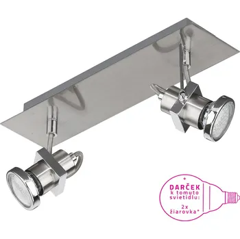 Bodové svítidlo Prezent BORG přisazené bodové svítidlo 2x GU10 50W bez zdroje 32cm IP20, chromové