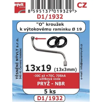 Těsnění Nývlt Těsnění o-kroužky v sadě 5ks rozměr 19x13mm PRYŽ