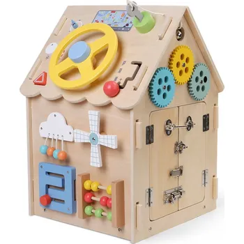 Dřevěná hračka 2Kids Toys Activity board Domeček přírodní