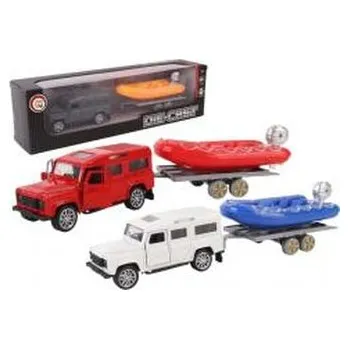 Hra na zahradu Samochód z łodzią pontonową na przyczepie mix (pl, 2000, Pro Kids)