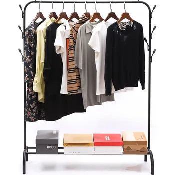 Věšák Věšák na oděvy, kovový, single, ROCKY I, černý