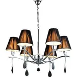 Luxera OXFORD závěsné svítidlo 6x E14 40W bez zdroje 65cm IP20, chrom/černá