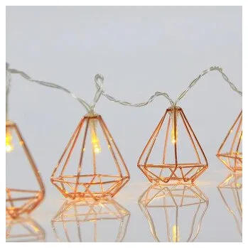 Vánoční dekorace Eurolamp LED světelný řetěz se zlatým kovovým dekorem, barva teplá bílá, 10 ks