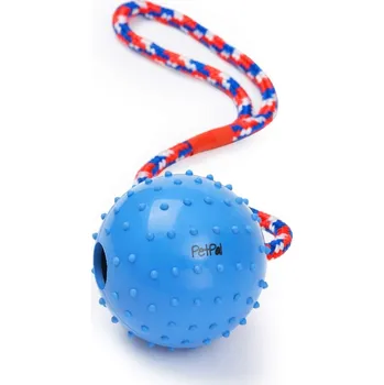 Hračka pro psa PetPäl Míč pro psy s lanem – Hračka na házení Ø 7cm z přírodního kaučuku